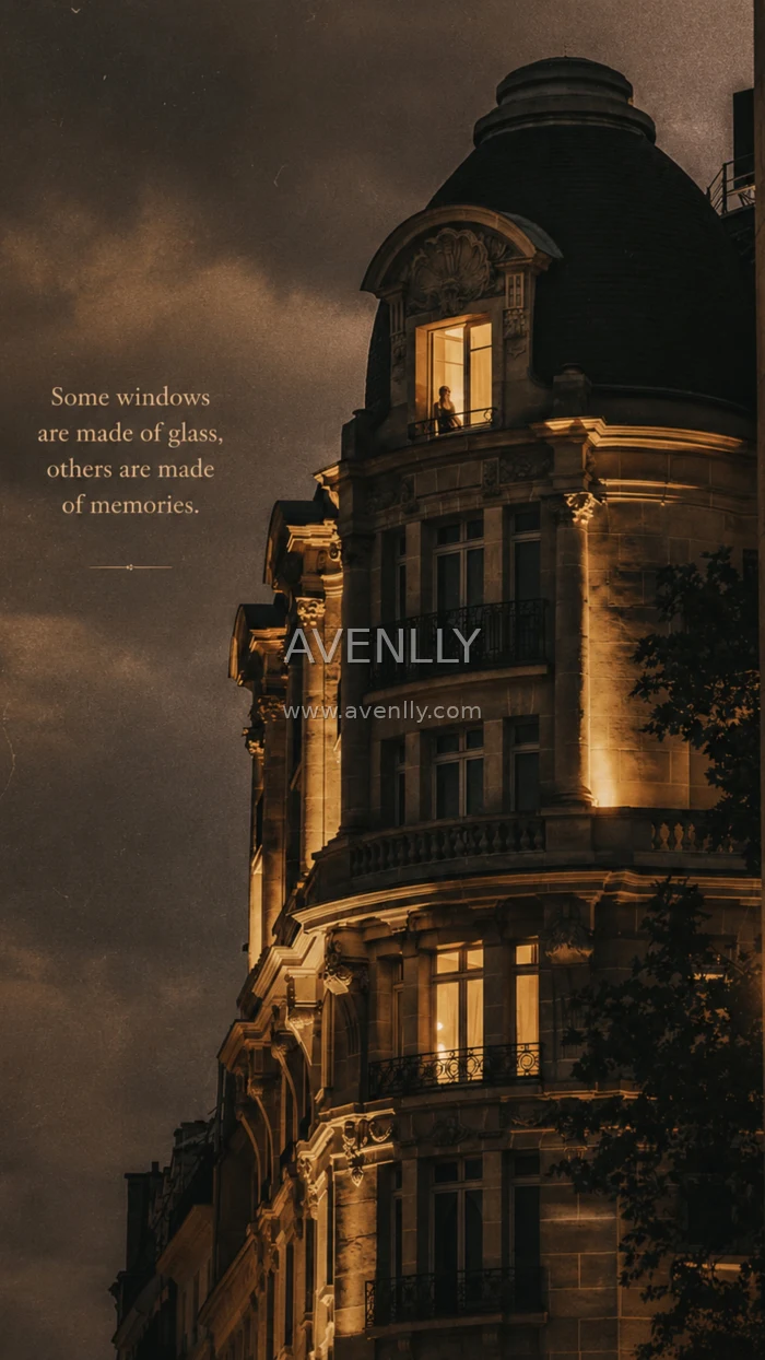Vintage Parisian Building Night Aesthetic Wallpaper