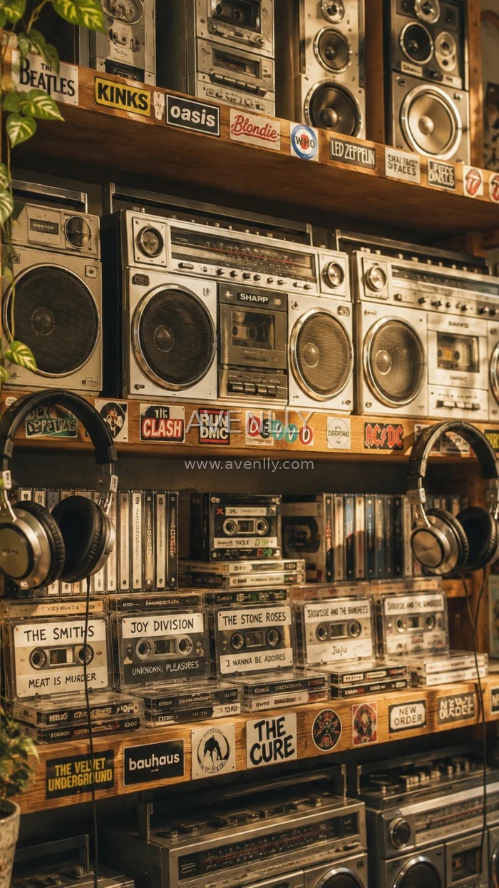 Vintage Retro Music Room Aesthetic Wallpaper