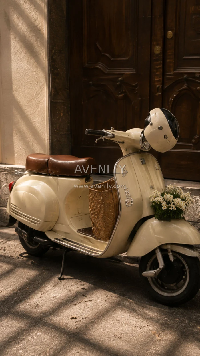 Vintage Vespa Paris Street Wallpaper