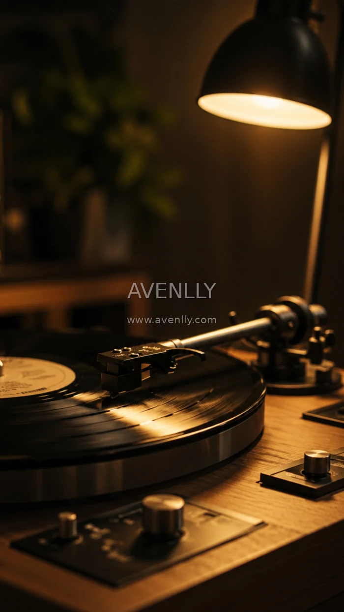 Vintage Vinyl Record Player Aesthetic Wallpaper