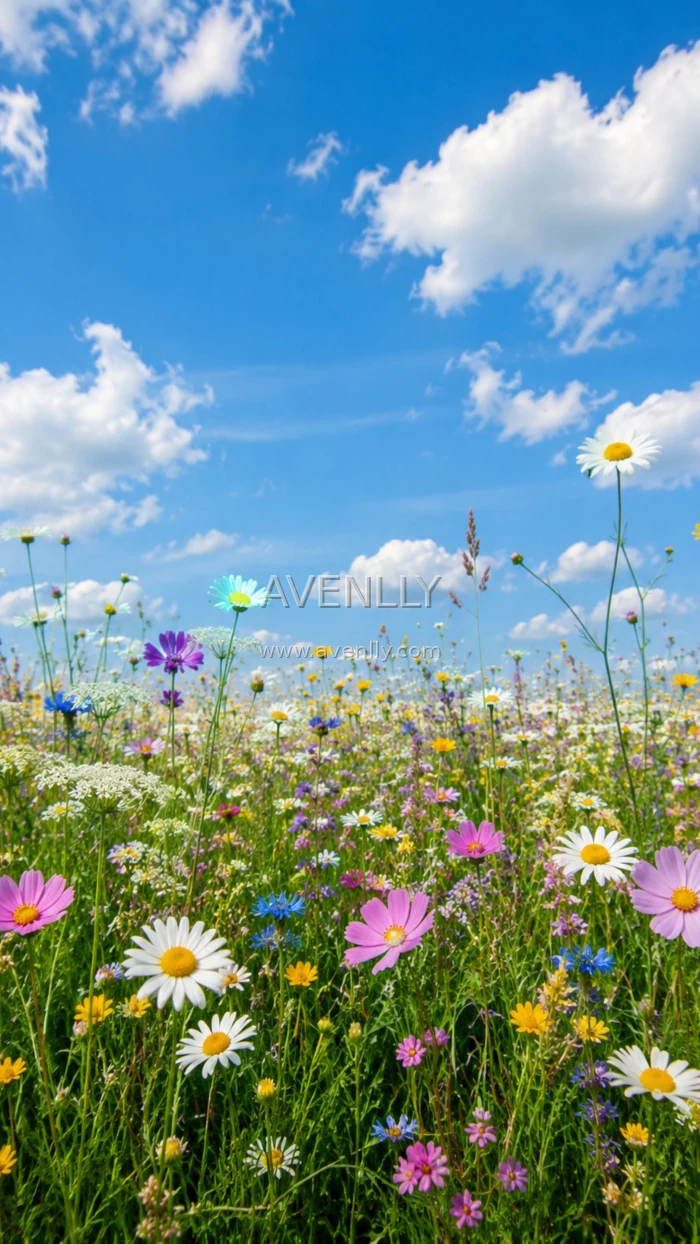 Wildflower Meadow Wallpaper | Sunny Nature Aesthetic (4K)