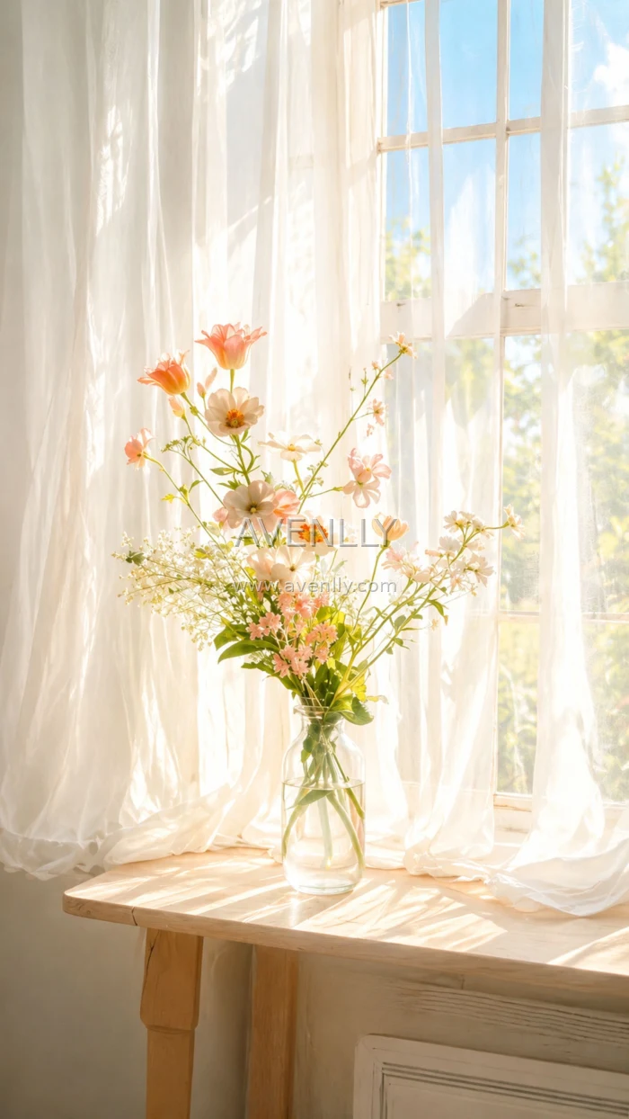 Windowside Wildflowers Aesthetic Wallpaper HD