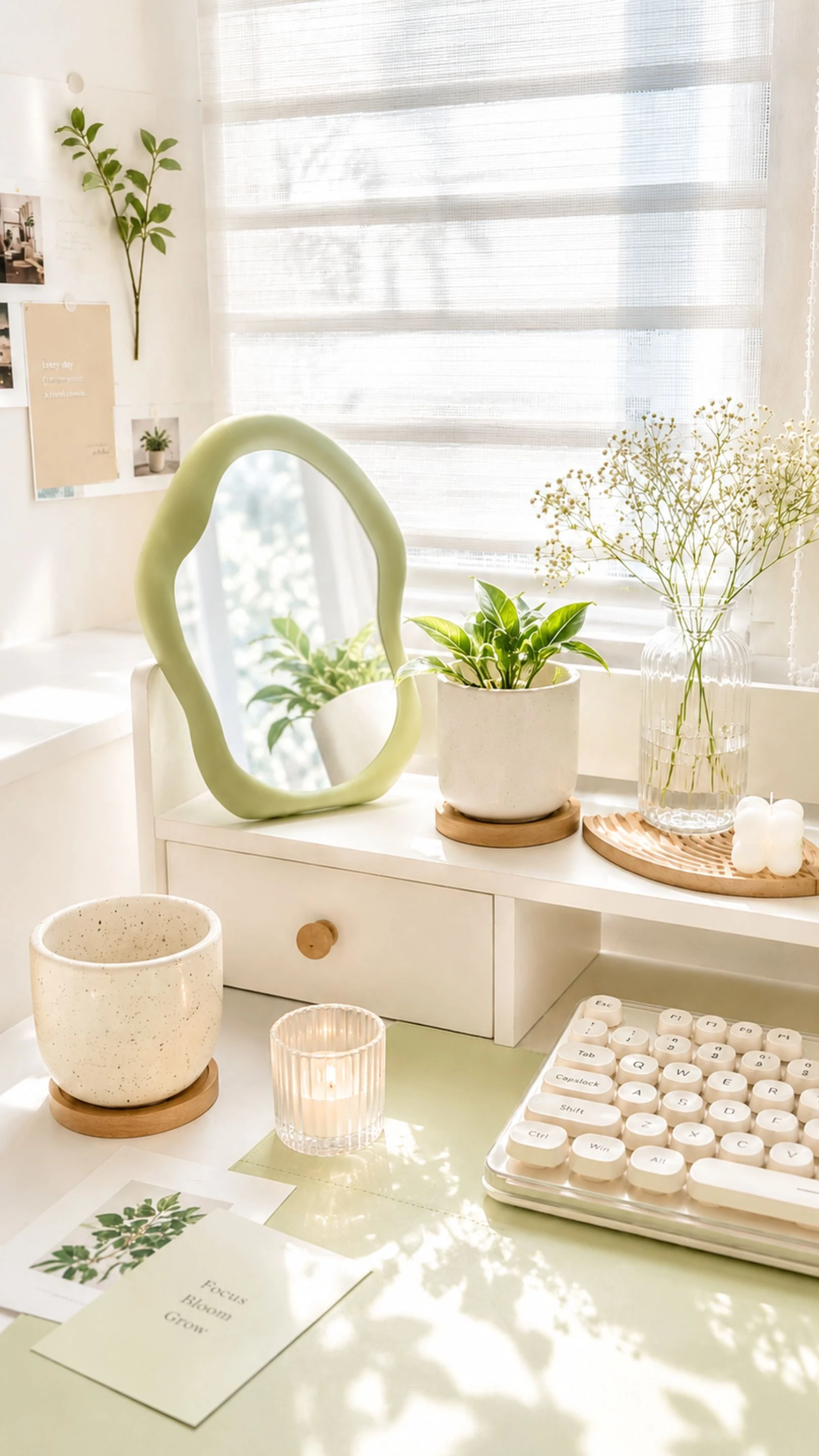 Sage Serenity Workspace Wallpaper HD